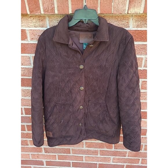 Lauren Ralph Lauren Jacket Women's Size Small Equestrian Soft Quilted Suede - Picture 1 of 9